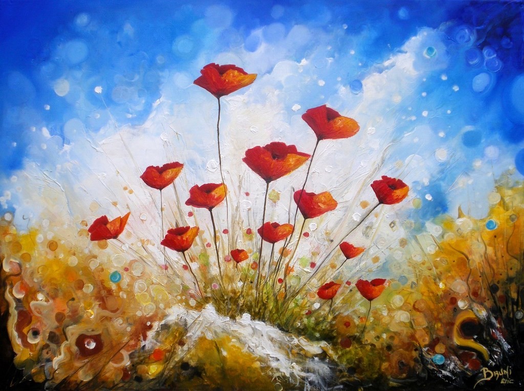Poppies touch the sky - Copyright Bruni Eric