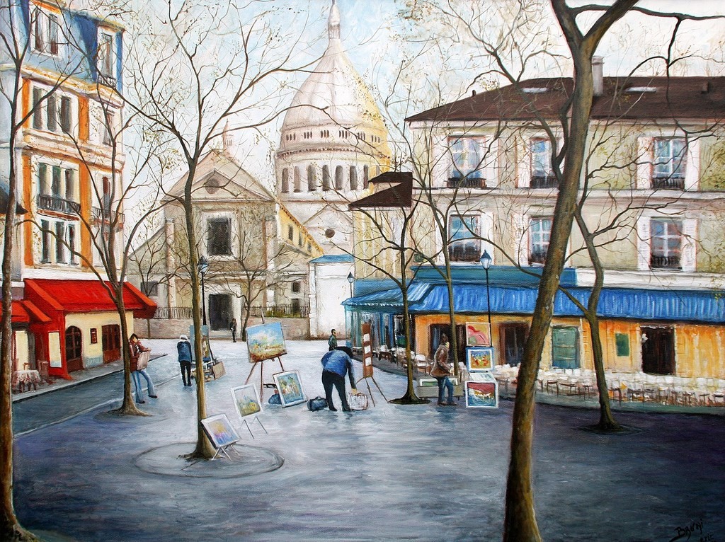 Tableau Montmartre - Peinture de Paris - Eric BRUNI