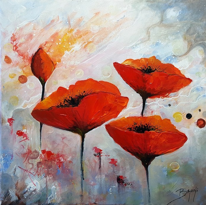 Tableau peinture Poppies - Acrylique sur toile