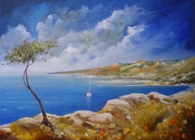  Peinture  paysage  bord de mer  Bruni Eric