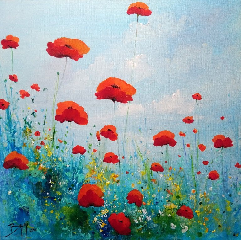 Peinture déco Coquelicots