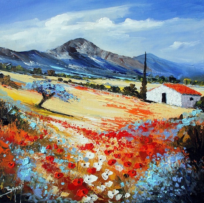 Paysage de provence par Bruni