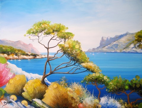 Peinture Calanque de Sormiou - Copyright Bruni Eric