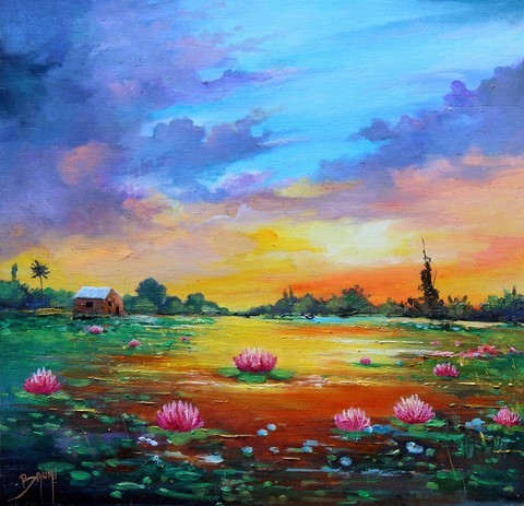 Lotus et Lueur Dorée -©Bruni Eric.
